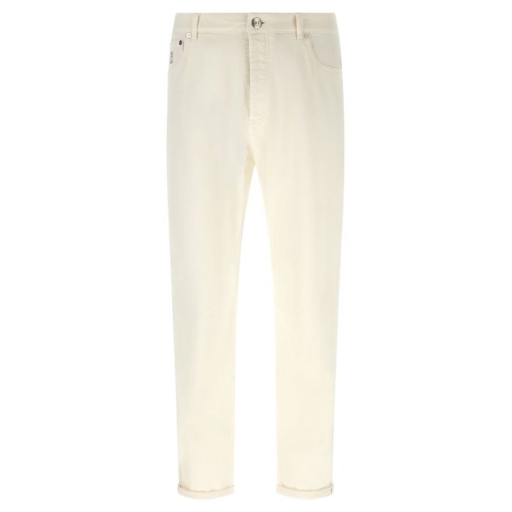 Brunello Cucinelli Men Logo Embroidery Jeans